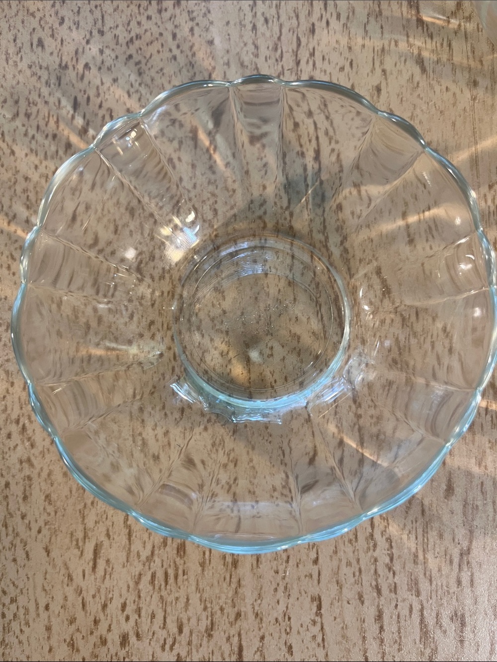 Clear Fluted Glass Serving Bowl -